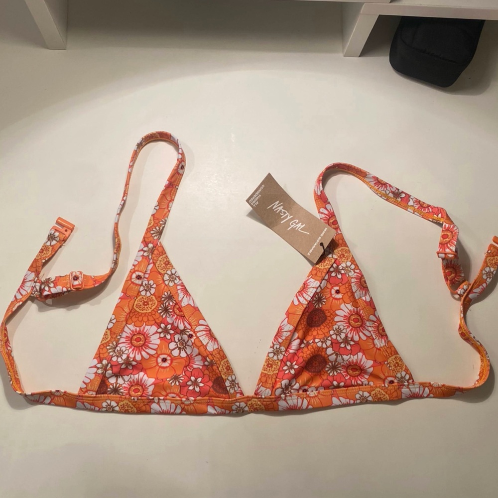 Floral Orange Bikini Top